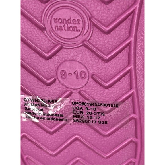 Wonder Nation Girls Hole Sneaker Pink White Rubber Slip-On Shoe SIze 9-10 NEW - Picture 4 of 4